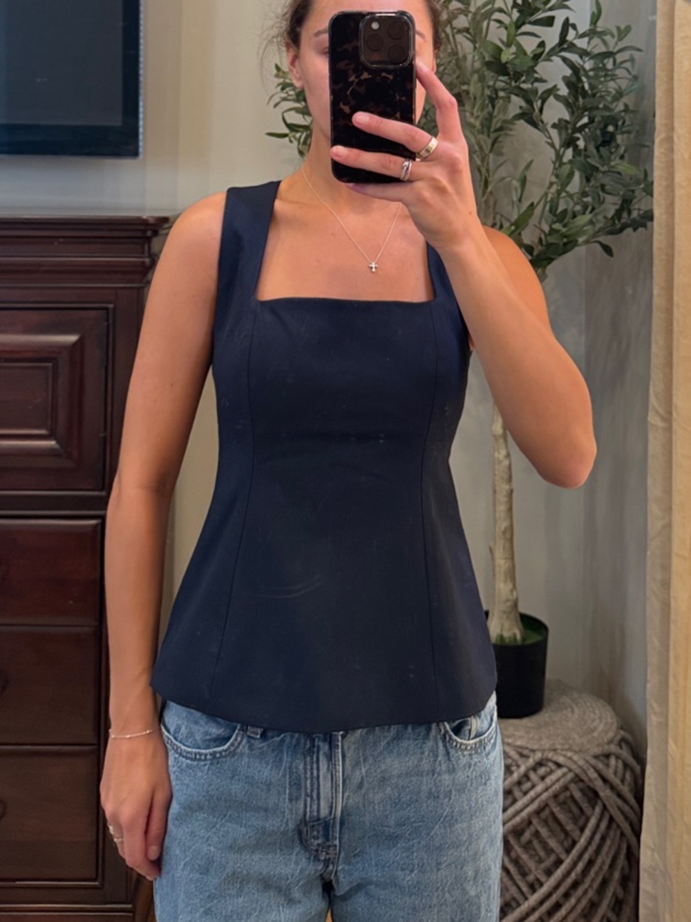 Size Small Abercrombie & Fitch Navy Square-Neck Tank